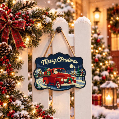 Red Pickup Santa Gift Run paint by numbers hanging sign – image 15