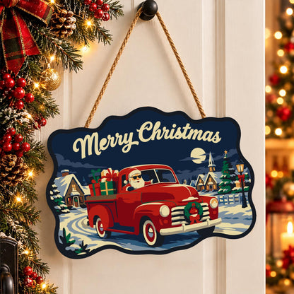 Red Pickup Santa Gift Run paint by numbers hanging sign – image 16