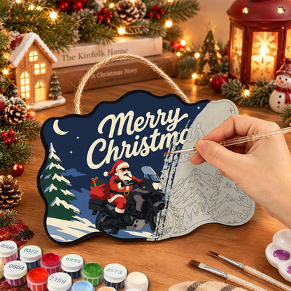 Adventure Bike Santa Peaks paint by numbers hanging sign – image 7