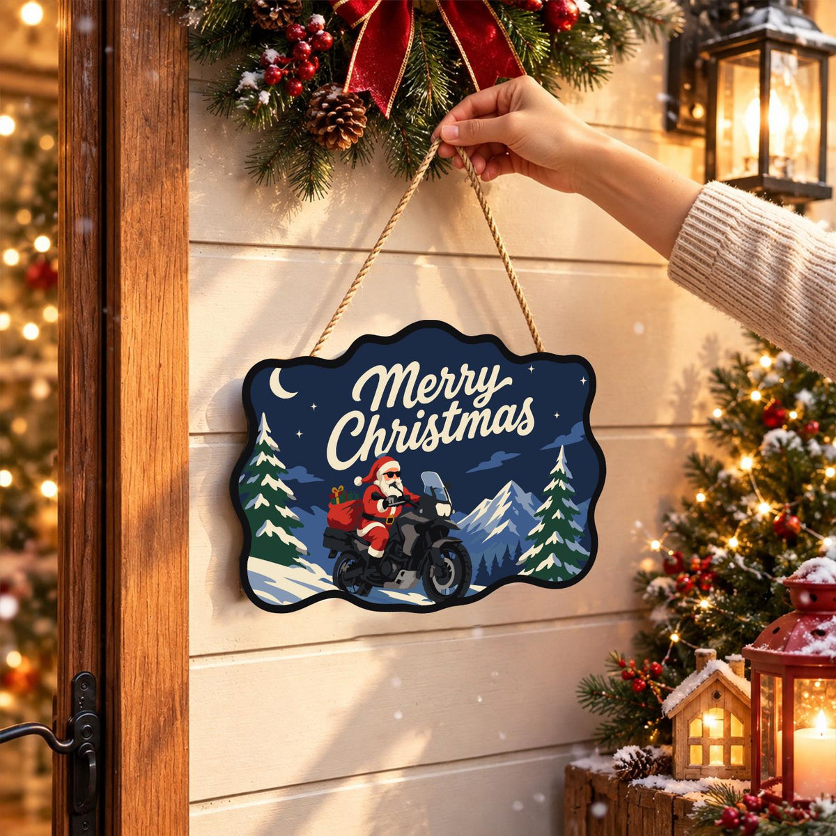 Adventure Bike Santa Peaks paint by numbers hanging sign – image 14