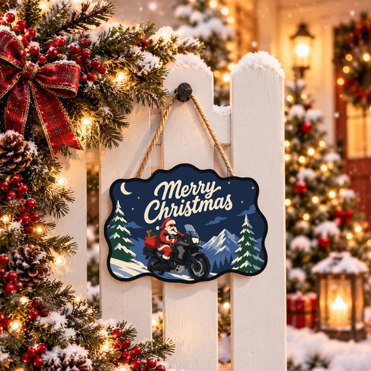 Adventure Bike Santa Peaks paint by numbers hanging sign – image 15
