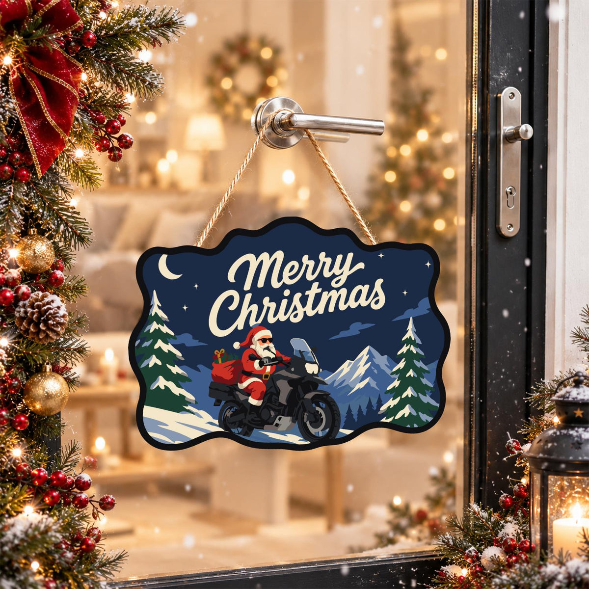 Adventure Bike Santa Peaks paint by numbers hanging sign – image 17