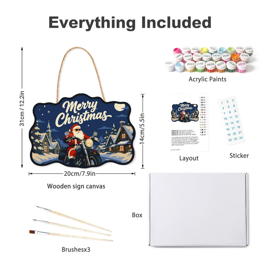Hanging sign kit contents