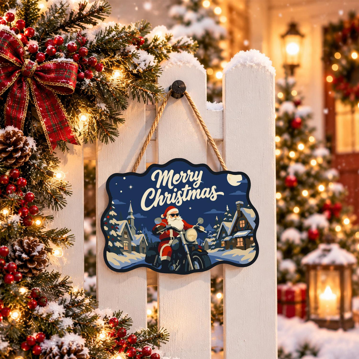 Sunglasses Santa Chopper Ride paint by numbers hanging sign – image 15