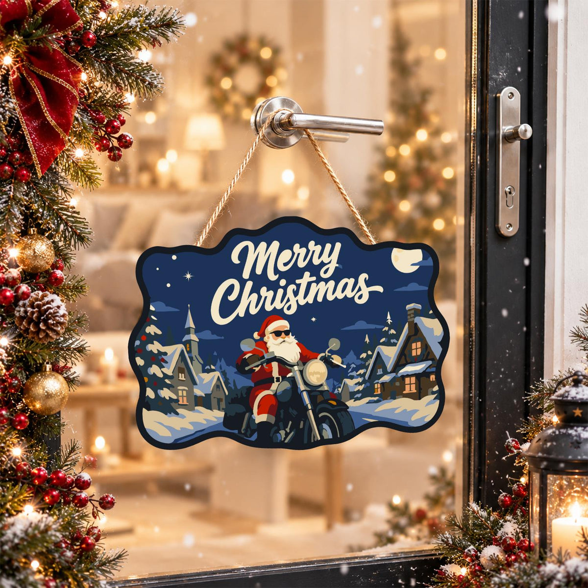 Sunglasses Santa Chopper Ride paint by numbers hanging sign – image 17