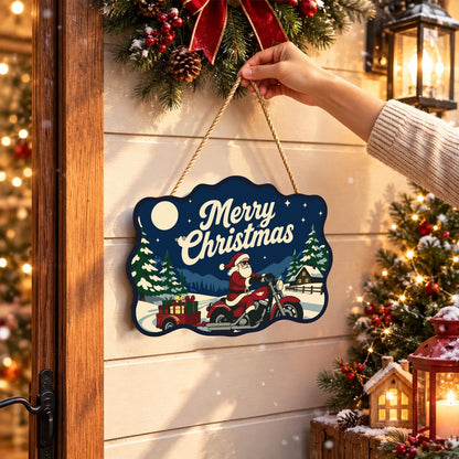 Gift Trailer Biker Santa paint by numbers hanging sign – image 14