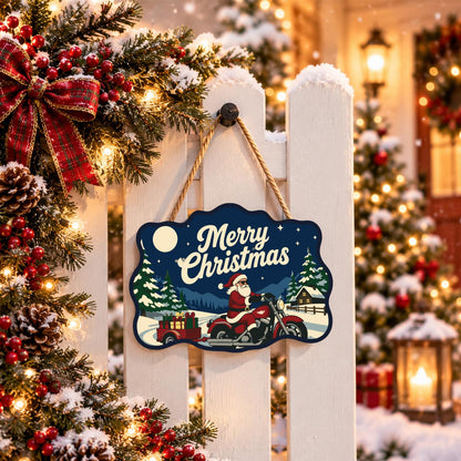 Gift Trailer Biker Santa paint by numbers hanging sign – image 15