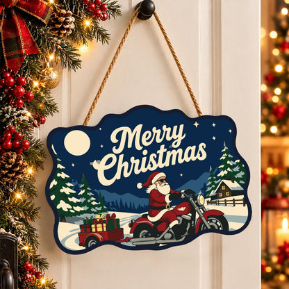 Gift Trailer Biker Santa paint by numbers hanging sign – image 16