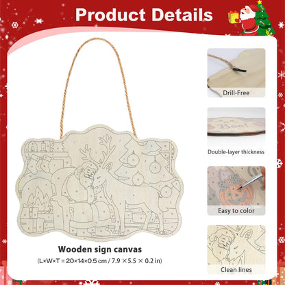 Hearthside Reindeer Cuddle paint by numbers hanging sign – image 5