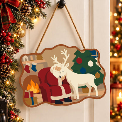 Hearthside Reindeer Cuddle paint by numbers hanging sign – image 16
