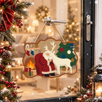 Hearthside Reindeer Cuddle paint by numbers hanging sign – image 17