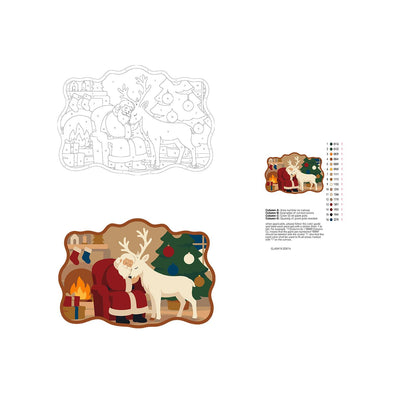 Hearthside Reindeer Cuddle paint by numbers hanging sign – image 19