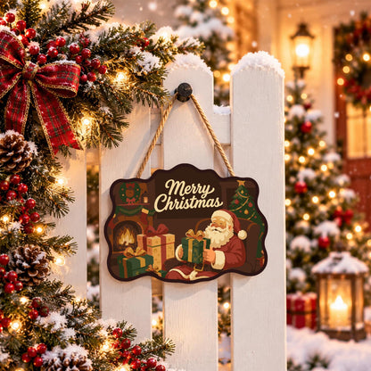 Fireside Santa Gift Opening paint by numbers hanging sign – image 15
