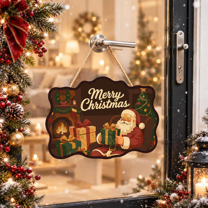 Fireside Santa Gift Opening paint by numbers hanging sign – image 17