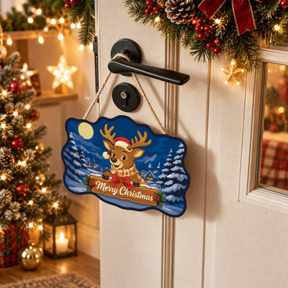 Scarf-Wrapped Reindeer Banner paint by numbers hanging sign – image 18
