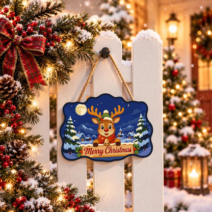 Holly Crown Reindeer Village paint by numbers hanging sign – image 15