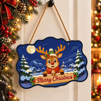 Holly Crown Reindeer Village paint by numbers hanging sign – image 16