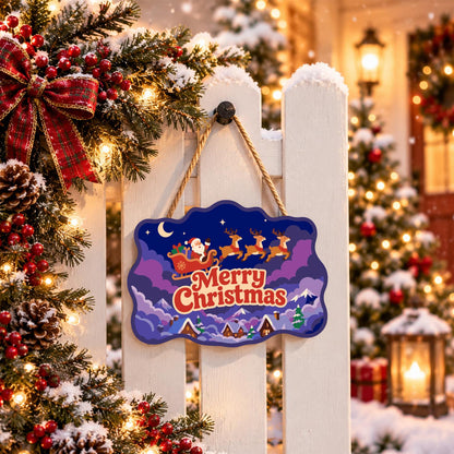 Purple Cloud Sleigh Flight paint by numbers hanging sign – image 15