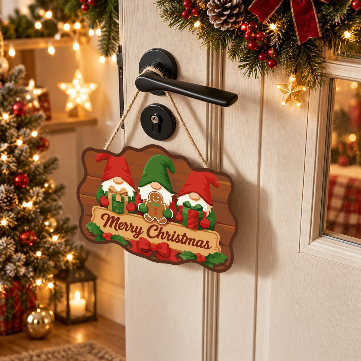 Gingerbread Gnome Trio paint by numbers hanging sign – image 18