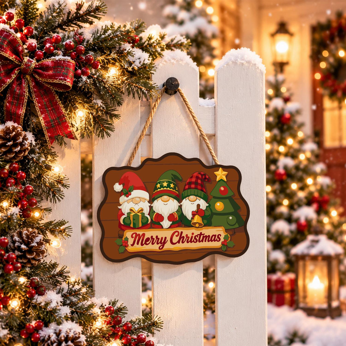 Star-Hat Gnomes and Little Tree paint by numbers hanging sign – image 15