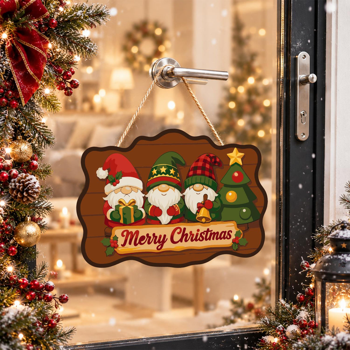 Star-Hat Gnomes and Little Tree paint by numbers hanging sign – image 17