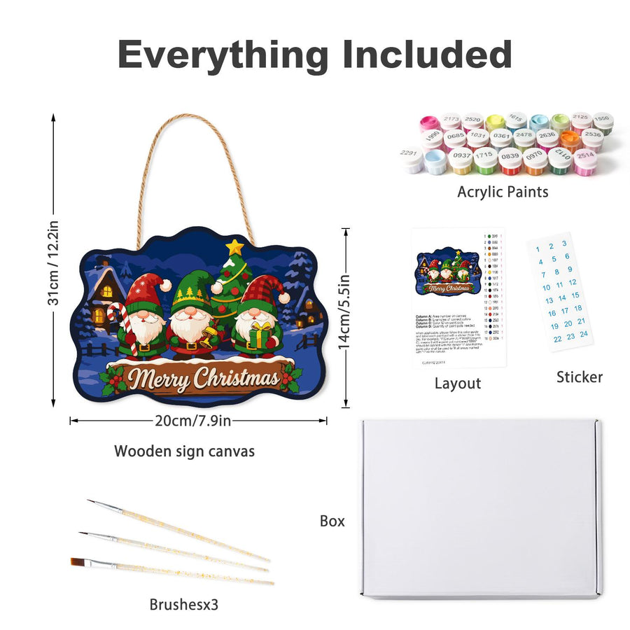 Hanging sign kit contents