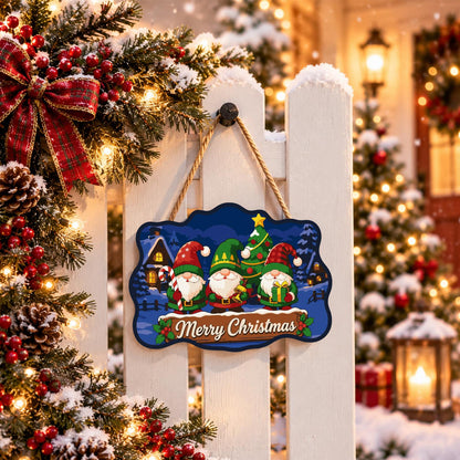 Gnome Trio Under the Starry Fir paint by numbers hanging sign – image 15