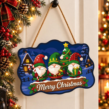 Gnome Trio Under the Starry Fir paint by numbers hanging sign – image 16