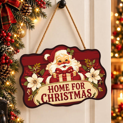 Poinsettia Santa Homecoming paint by numbers hanging sign – image 16