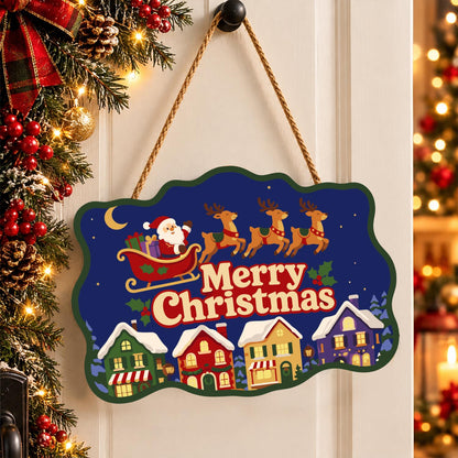 Sleigh Over Rainbow Rooftops paint by numbers hanging sign – image 16