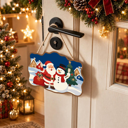 Village Square Santa and Snowman paint by numbers hanging sign – image 18