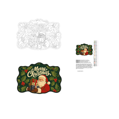 Holly Leaf Santa Gift Stack paint by numbers hanging sign – image 19