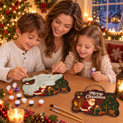 Crimson Room Santa Wrapping Gifts paint by numbers hanging sign – image 12