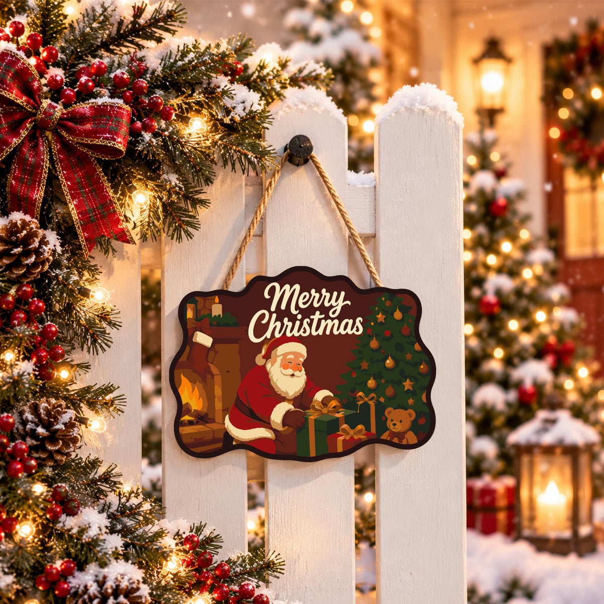 Crimson Room Santa Wrapping Gifts paint by numbers hanging sign – image 15