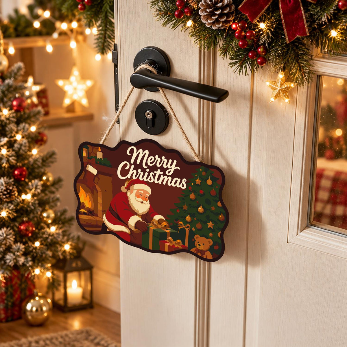 Crimson Room Santa Wrapping Gifts paint by numbers hanging sign – image 18