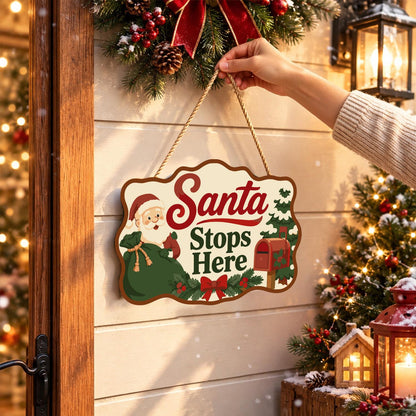 Green Sack Santa Mailbox Stop paint by numbers hanging sign – image 14