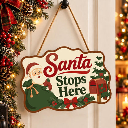 Green Sack Santa Mailbox Stop paint by numbers hanging sign – image 16