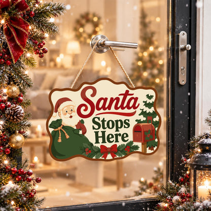 Green Sack Santa Mailbox Stop paint by numbers hanging sign – image 17