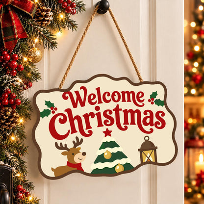 Reindeer and Lantern Welcome paint by numbers hanging sign – image 16