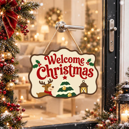 Reindeer and Lantern Welcome paint by numbers hanging sign – image 17