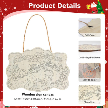 Winking Santa with Red Gift paint by numbers hanging sign – image 5