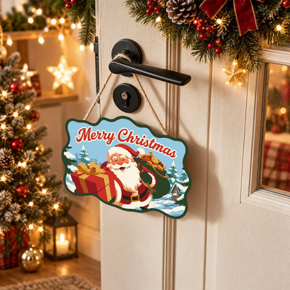 Winking Santa with Red Gift paint by numbers hanging sign – image 18