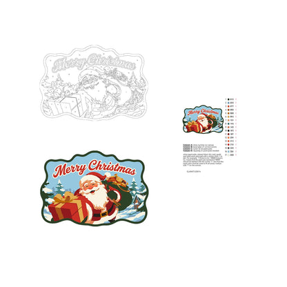 Winking Santa with Red Gift paint by numbers hanging sign – image 19