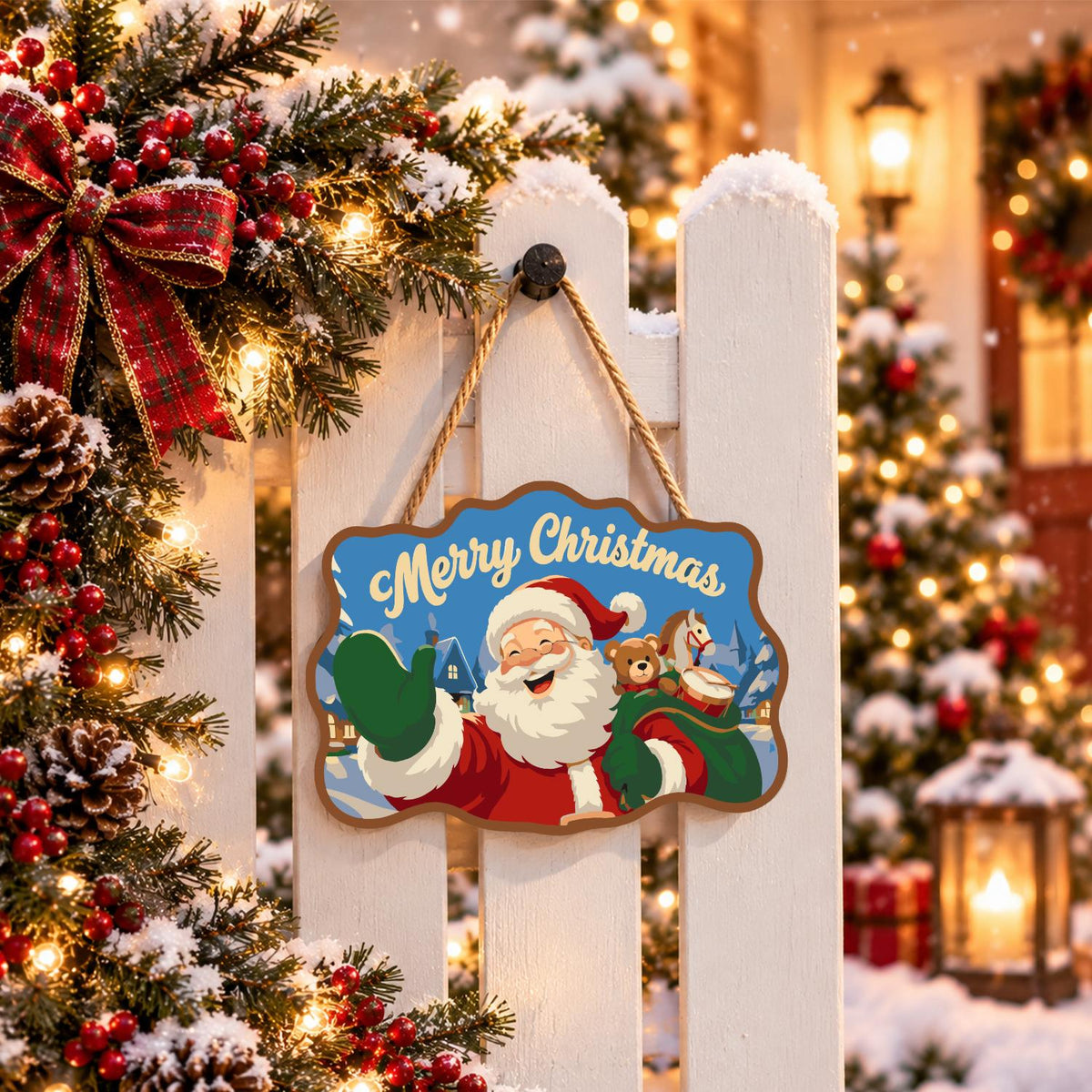Santa's Teddy Bear Toy Sack paint by numbers hanging sign – image 15