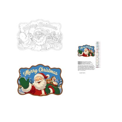 Santa's Teddy Bear Toy Sack paint by numbers hanging sign – image 19