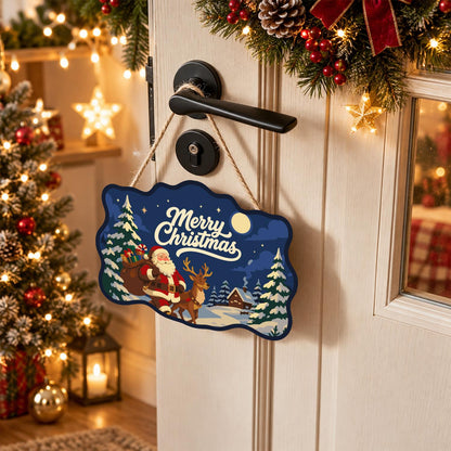 Santa's Moonlit Village Stroll paint by numbers hanging sign – image 18