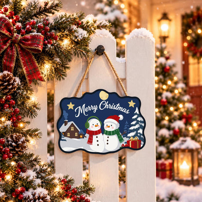 Snowman Pair by the Cabin paint by numbers hanging sign – image 15