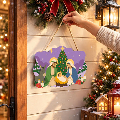 Holy Family Beneath the Tree paint by numbers hanging sign – image 14