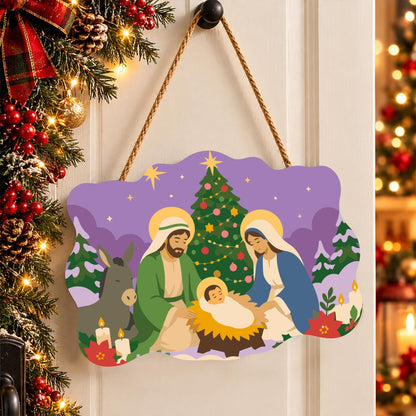 Holy Family Beneath the Tree paint by numbers hanging sign – image 16