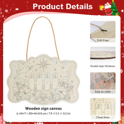 Peace Dove Over Advent Candles paint by numbers hanging sign – image 5